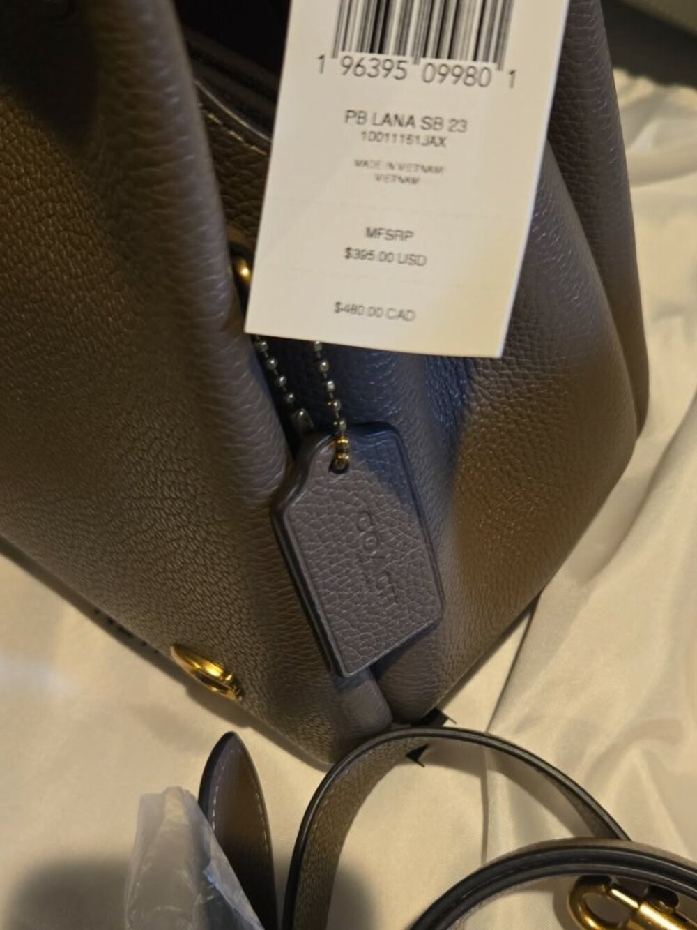 Nwt Coach Lana 23 Pebble leather, color: dark stone - Picture 8 of 11